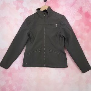 SPYDER Grey Fresh Air Plush Fleece Lined Black Softshell 142256 Jacket S